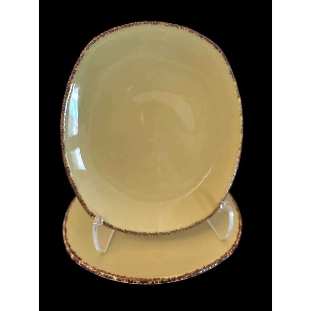 Steelite International Set of 2 Oval Chartreuse Plates Made in England 2012 EUC!